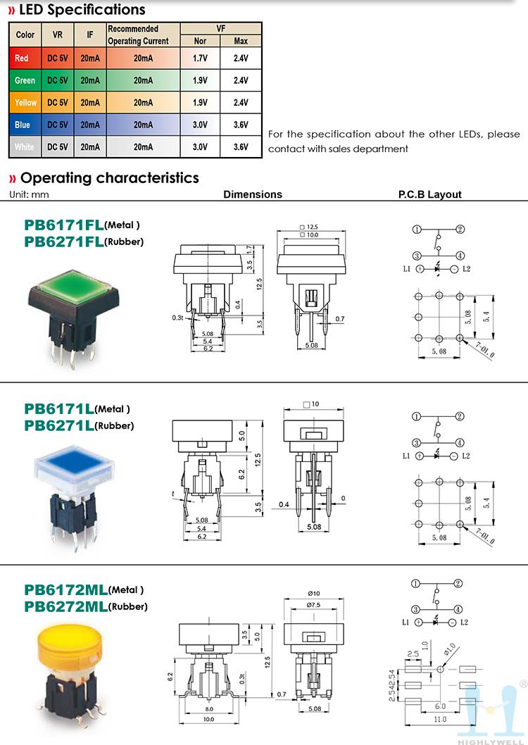 按鍵開關PB617